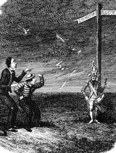 tedworth main ILL MET: Two nightbound travelers encounter the famous 17th century ghost the ‘Drummer of Tedworth’ at a crossroads on Salisbury Plain in Wiltshire.